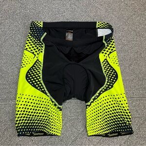 Sportneer Padded Cycling Biking Shorts Mens Size XL Black Yellow MTB